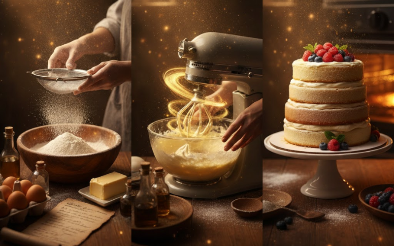 Hành trình làm bánh từ bột mịn đến chiếc bánh hoàn hảo